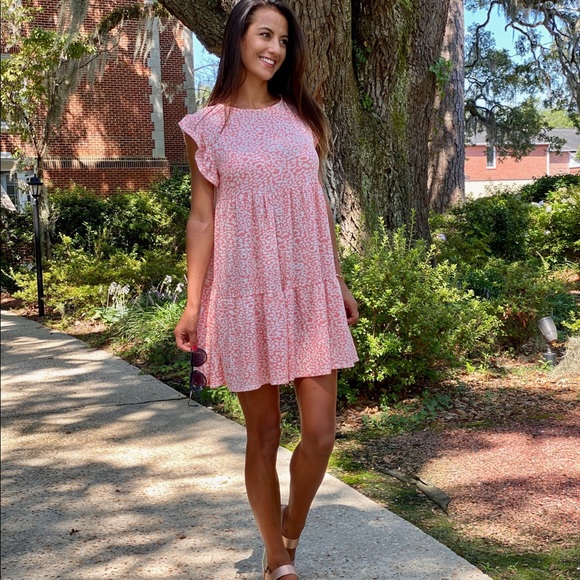 Peachy leopard dress - Picture 1 of 3